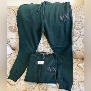 Armani Exchange emerald sweat suit